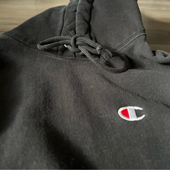 Champion Black Reverse Weave Hooded Sweatshirt - Picture 3 of 4
